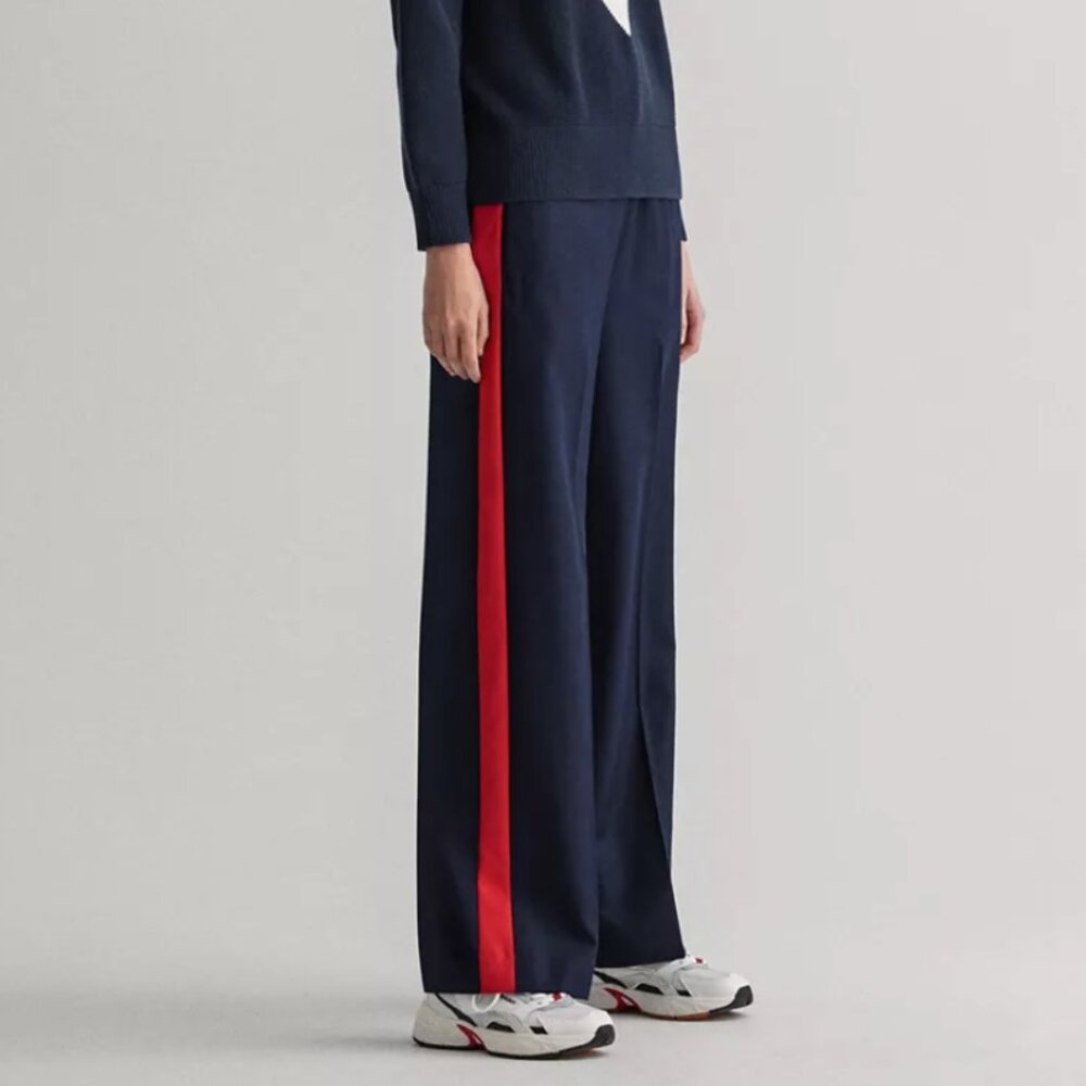 Gant Straight Leg Wool Mix Relaxed Pants Navy Blue size 42 US12